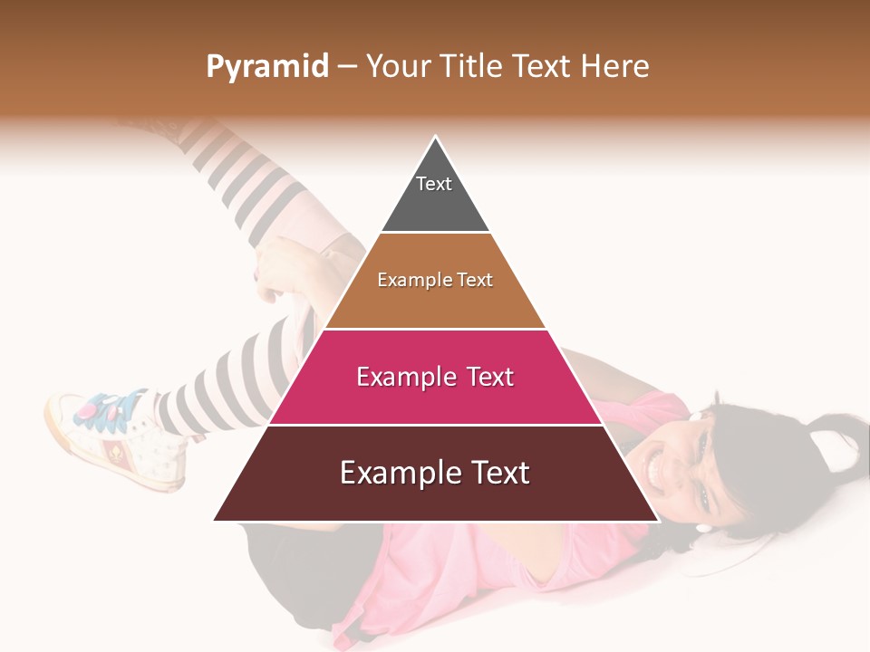 A Woman In A Pink Shirt And Black And White Striped Socks PowerPoint Template