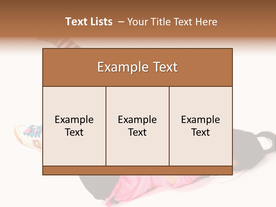 A Woman In A Pink Shirt And Black And White Striped Socks PowerPoint Template