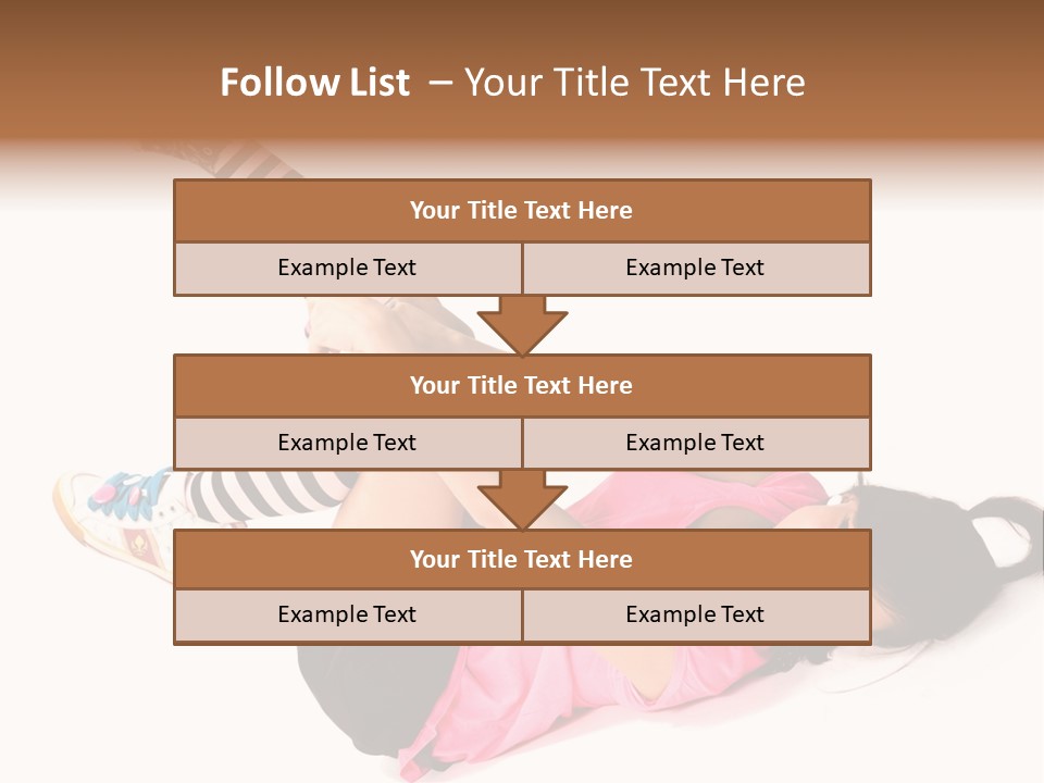 A Woman In A Pink Shirt And Black And White Striped Socks PowerPoint Template