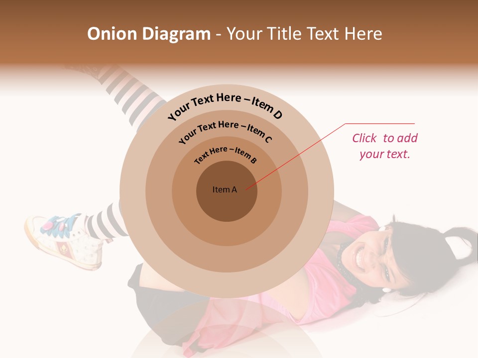 A Woman In A Pink Shirt And Black And White Striped Socks PowerPoint Template