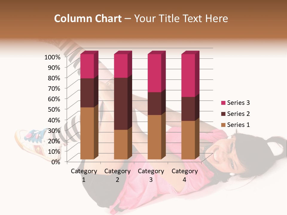 A Woman In A Pink Shirt And Black And White Striped Socks PowerPoint Template