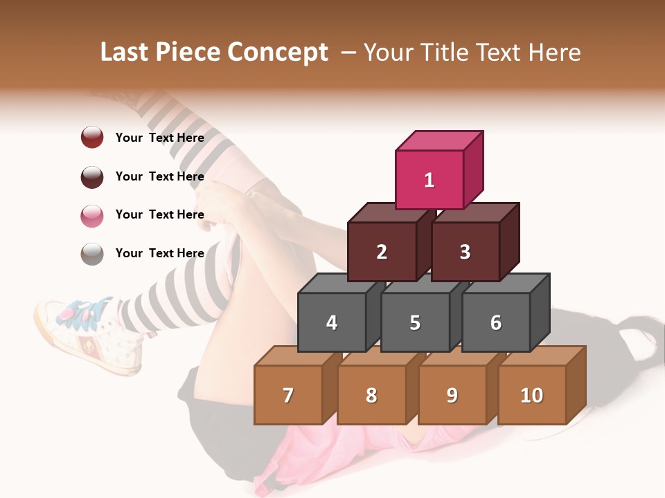 A Woman In A Pink Shirt And Black And White Striped Socks PowerPoint Template