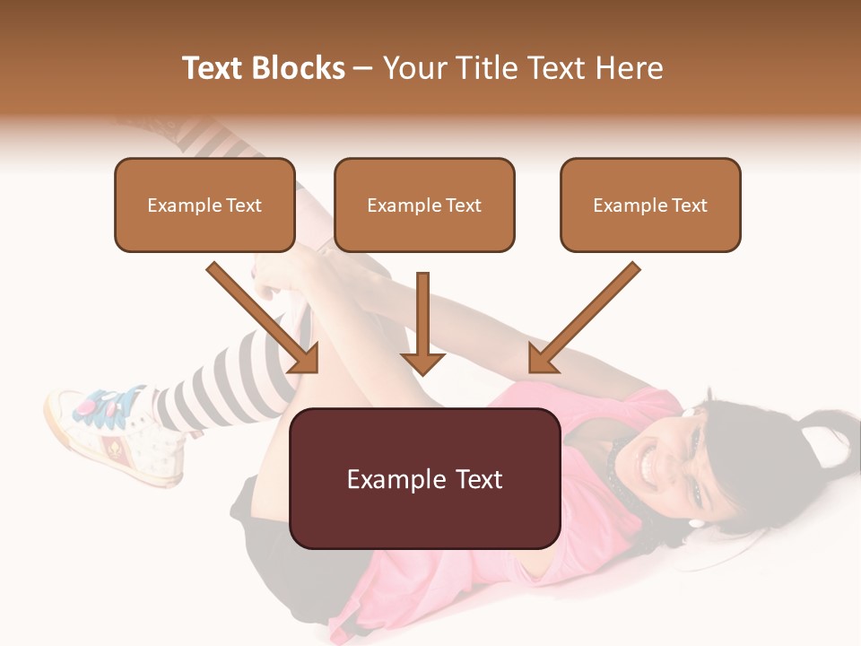 A Woman In A Pink Shirt And Black And White Striped Socks PowerPoint Template