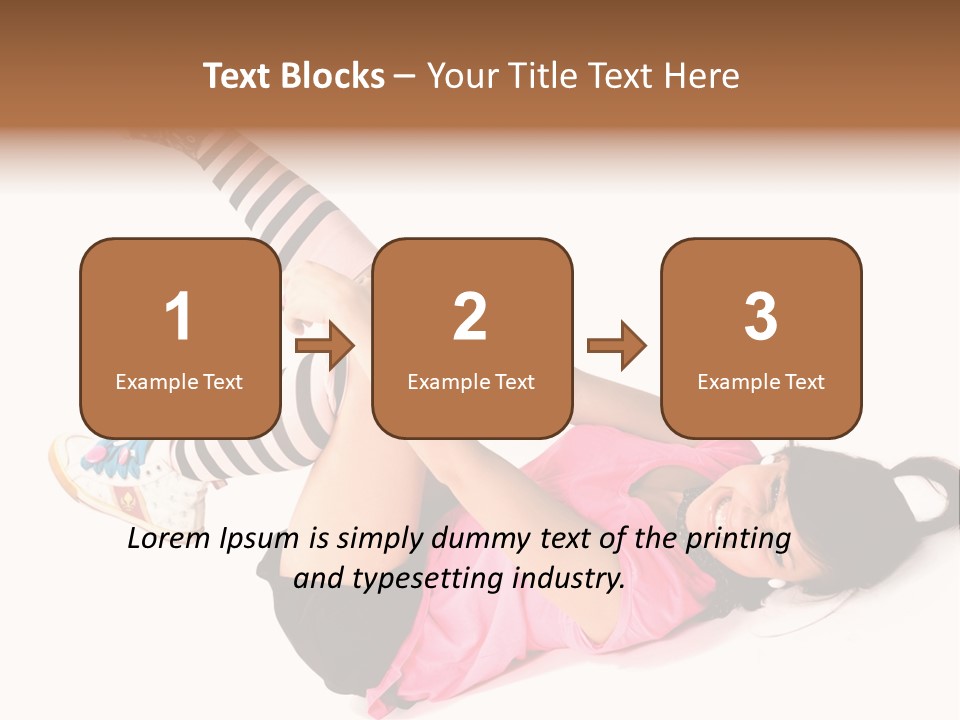 A Woman In A Pink Shirt And Black And White Striped Socks PowerPoint Template