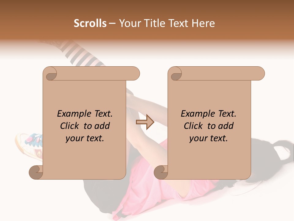 A Woman In A Pink Shirt And Black And White Striped Socks PowerPoint Template