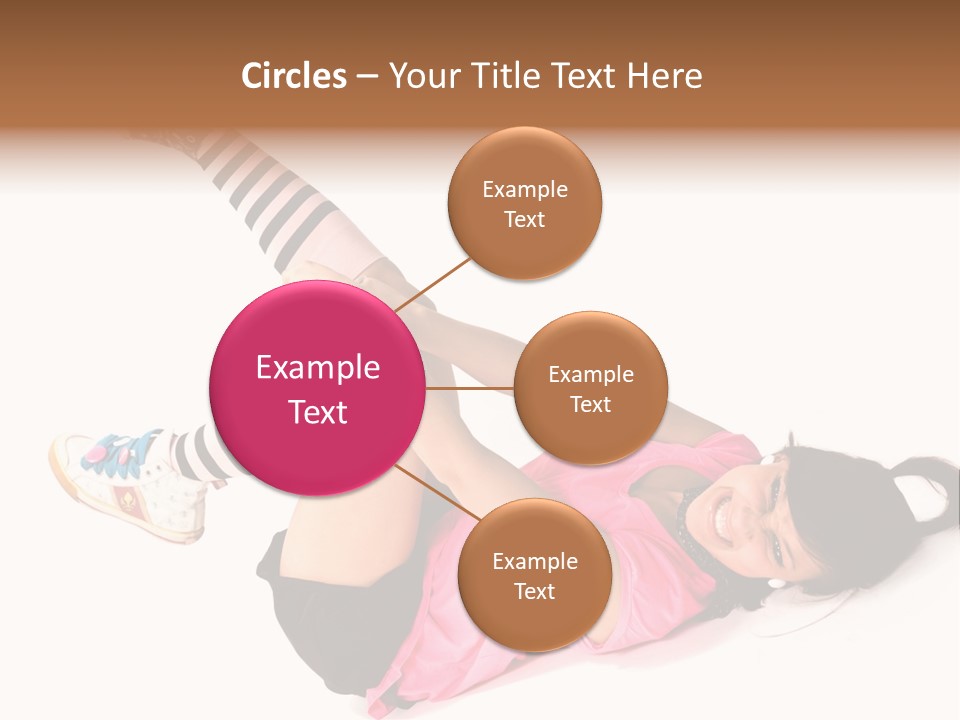 A Woman In A Pink Shirt And Black And White Striped Socks PowerPoint Template