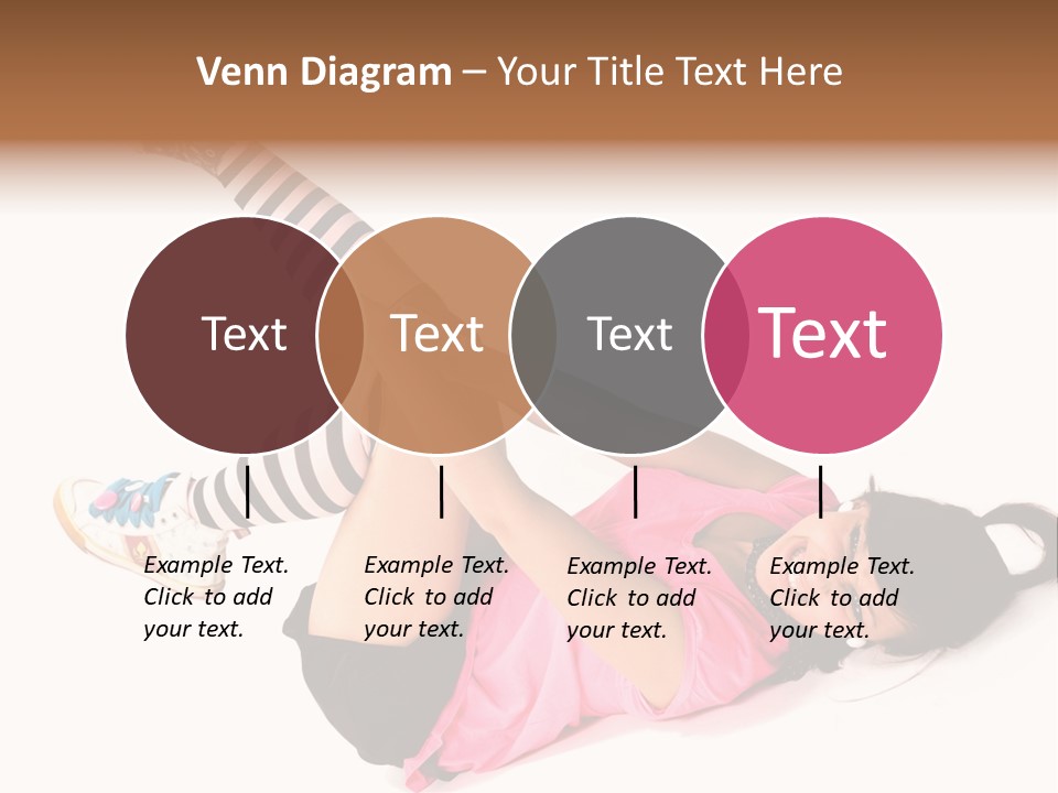 A Woman In A Pink Shirt And Black And White Striped Socks PowerPoint Template