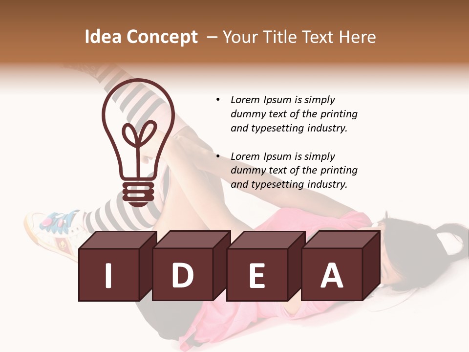 A Woman In A Pink Shirt And Black And White Striped Socks PowerPoint Template