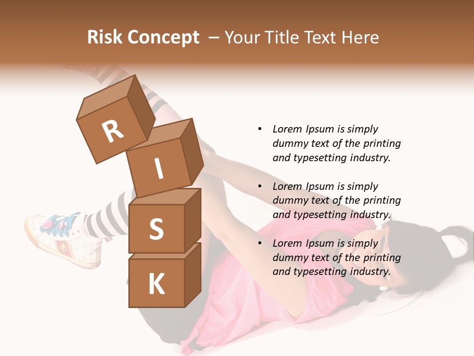 A Woman In A Pink Shirt And Black And White Striped Socks PowerPoint Template