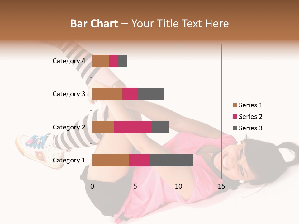 A Woman In A Pink Shirt And Black And White Striped Socks PowerPoint Template