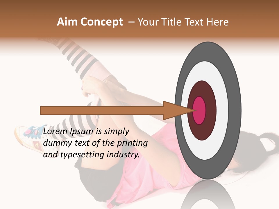 A Woman In A Pink Shirt And Black And White Striped Socks PowerPoint Template