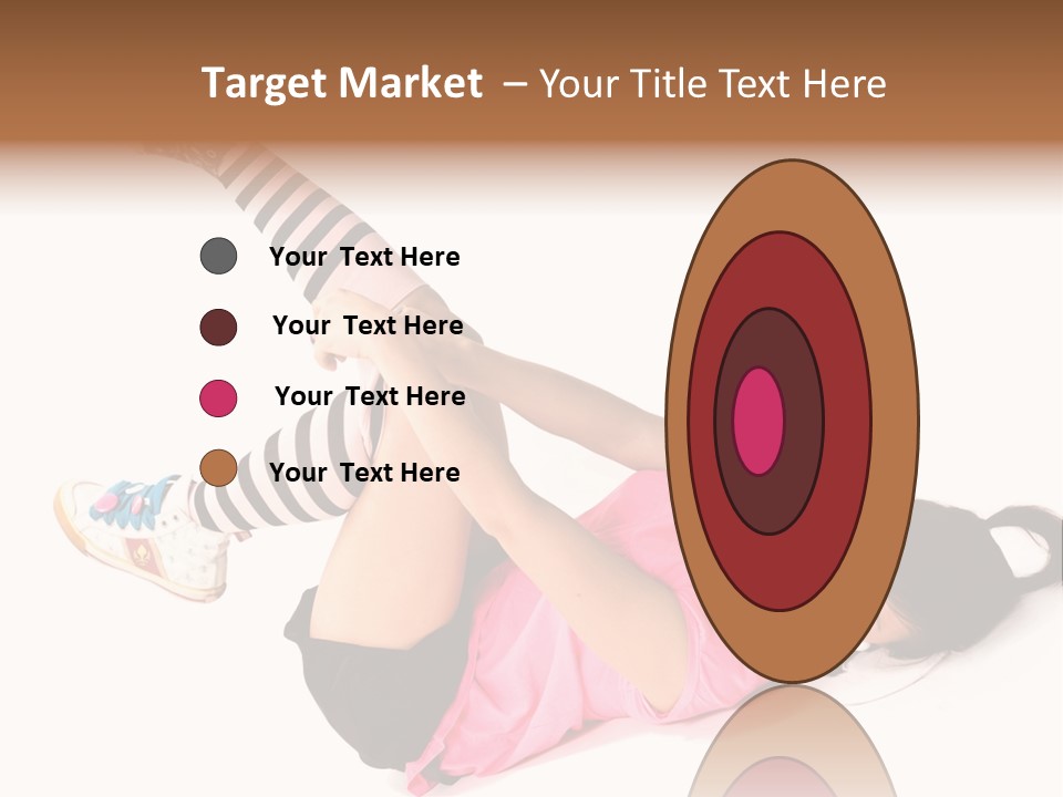 A Woman In A Pink Shirt And Black And White Striped Socks PowerPoint Template