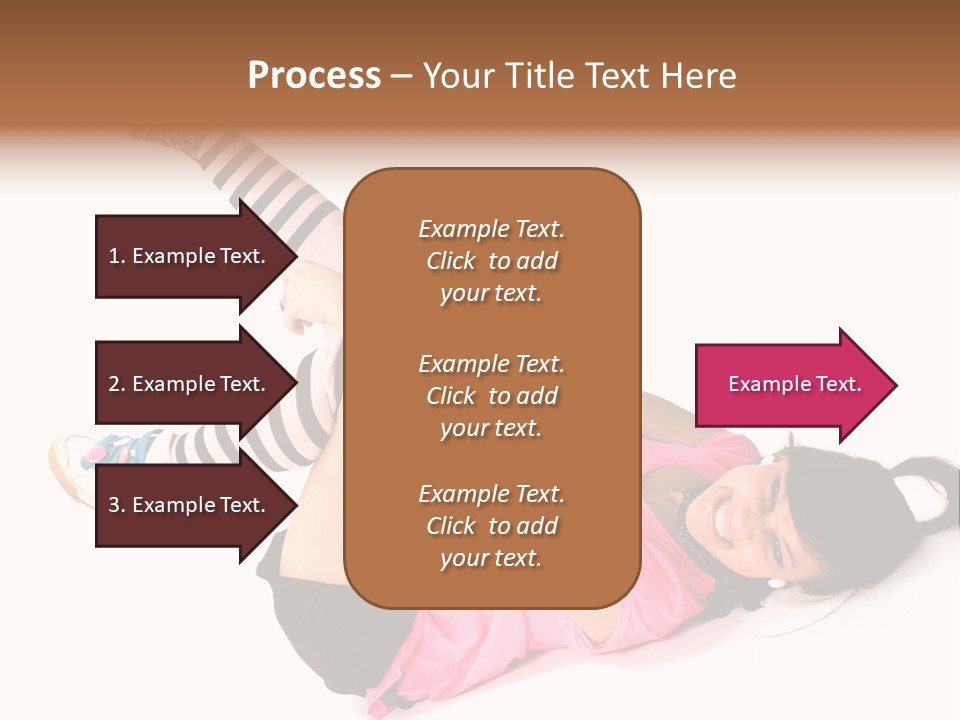 A Woman In A Pink Shirt And Black And White Striped Socks PowerPoint Template