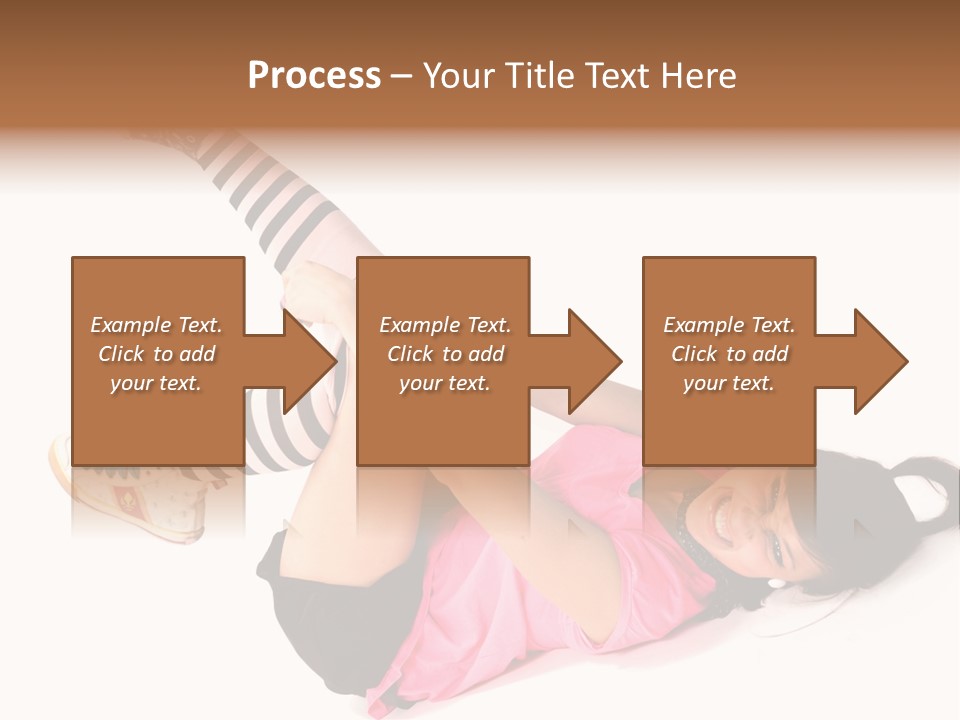 A Woman In A Pink Shirt And Black And White Striped Socks PowerPoint Template