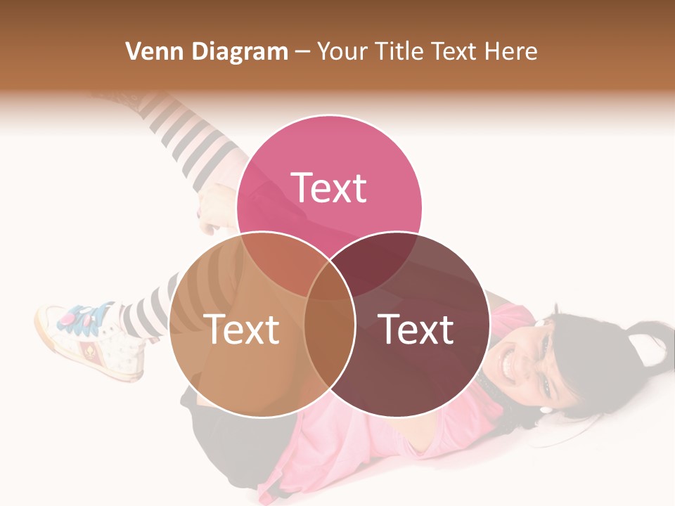 A Woman In A Pink Shirt And Black And White Striped Socks PowerPoint Template