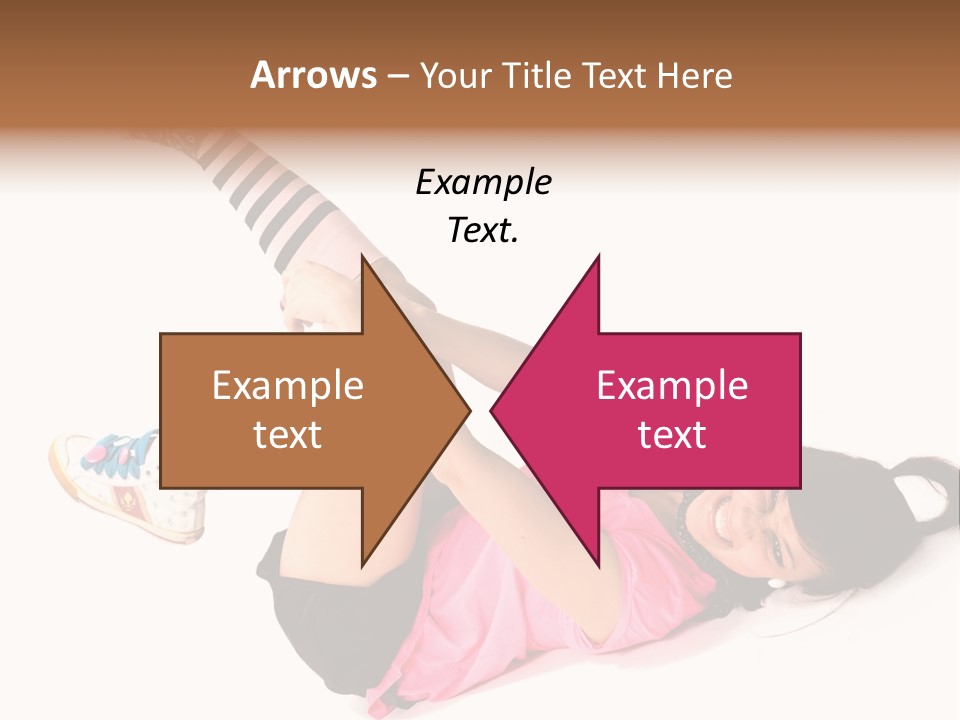 A Woman In A Pink Shirt And Black And White Striped Socks PowerPoint Template