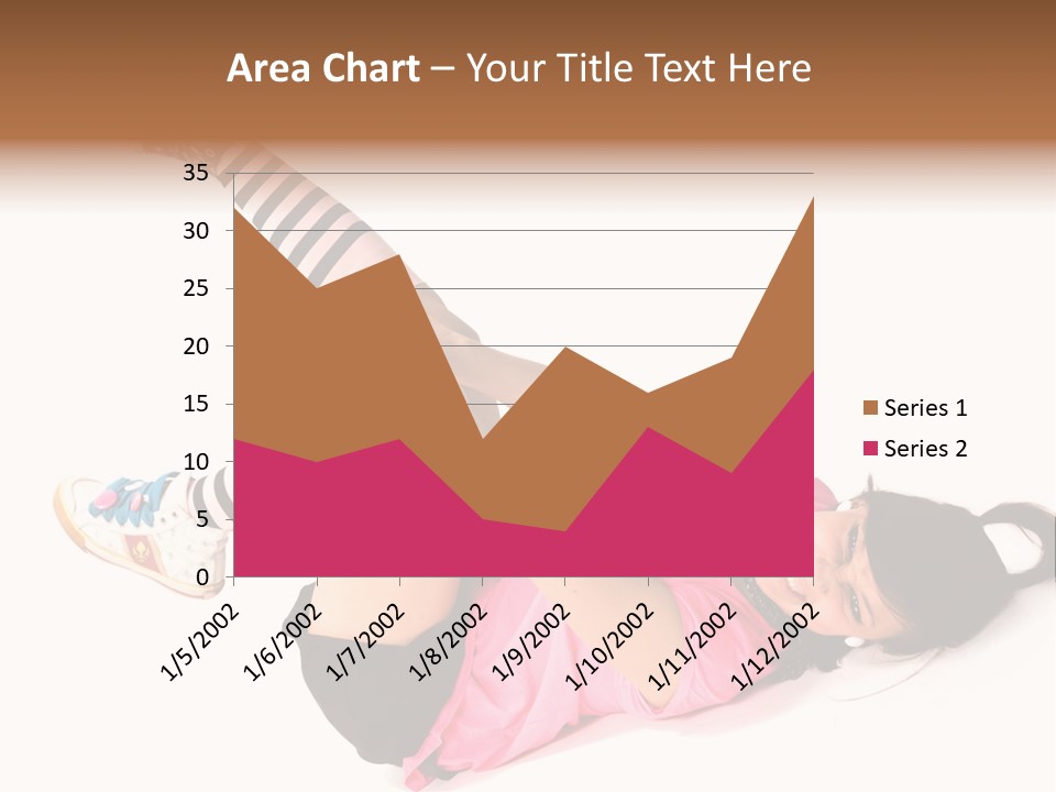 A Woman In A Pink Shirt And Black And White Striped Socks PowerPoint Template