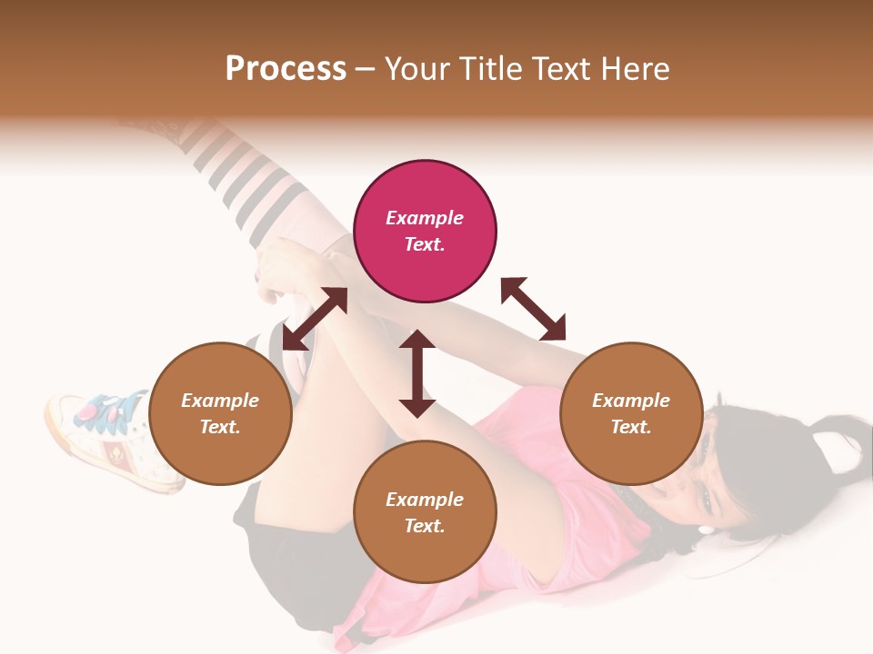 A Woman In A Pink Shirt And Black And White Striped Socks PowerPoint Template