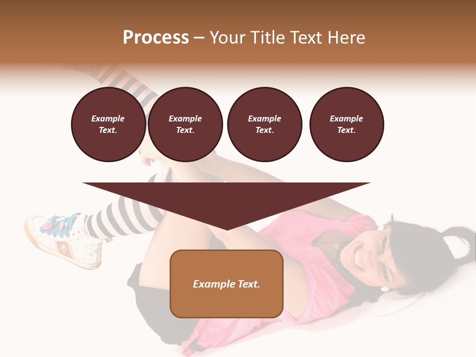 A Woman In A Pink Shirt And Black And White Striped Socks PowerPoint Template