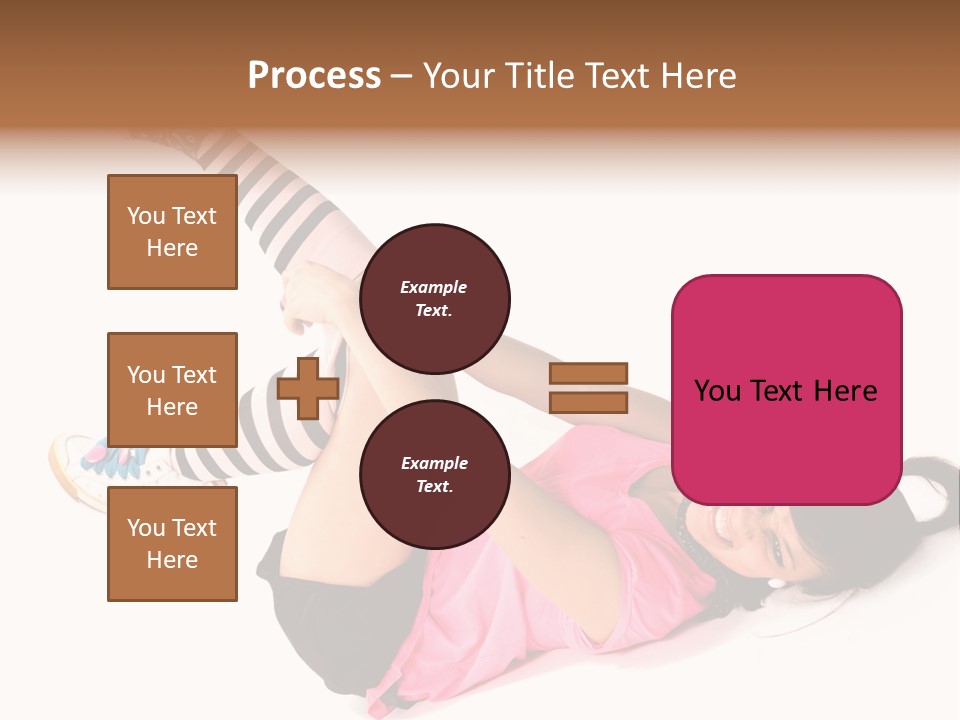 A Woman In A Pink Shirt And Black And White Striped Socks PowerPoint Template