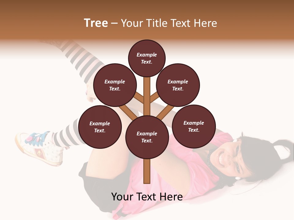 A Woman In A Pink Shirt And Black And White Striped Socks PowerPoint Template