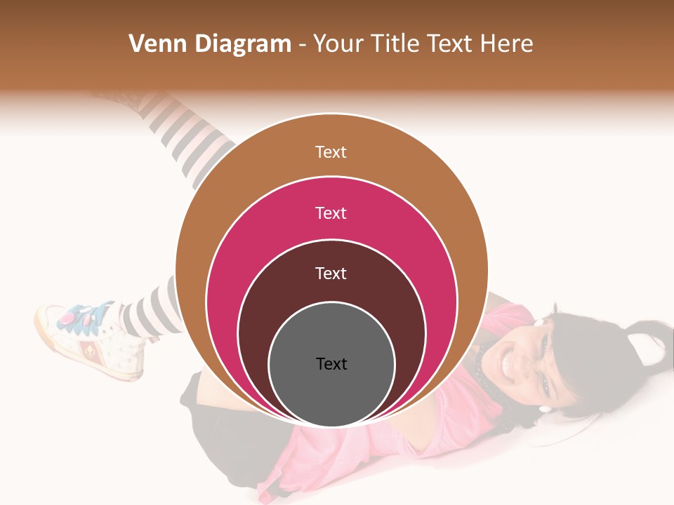 A Woman In A Pink Shirt And Black And White Striped Socks PowerPoint Template