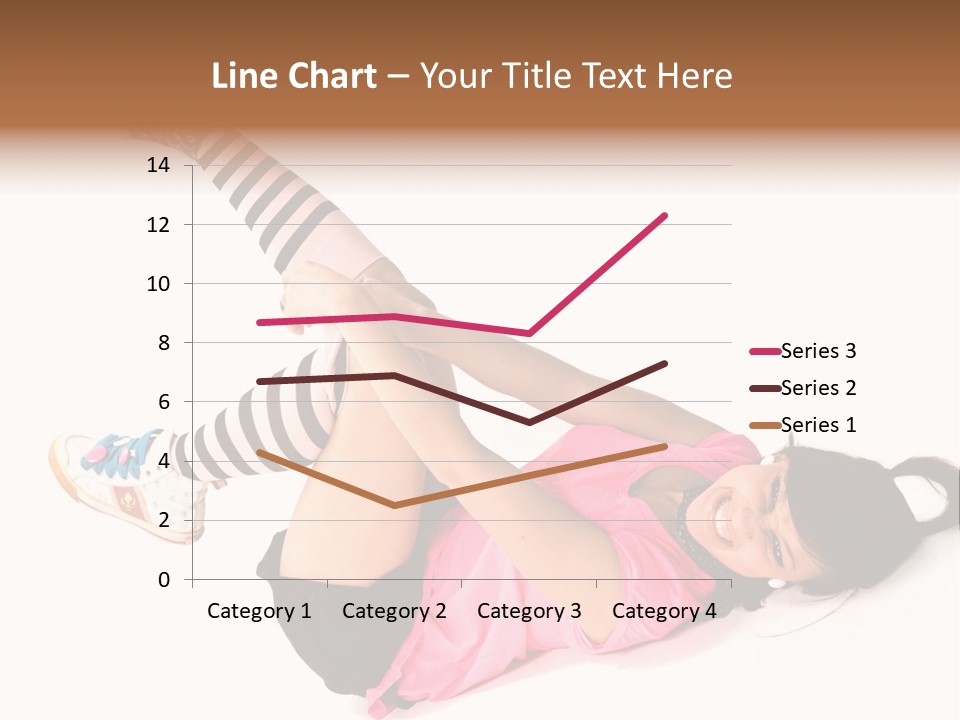 A Woman In A Pink Shirt And Black And White Striped Socks PowerPoint Template