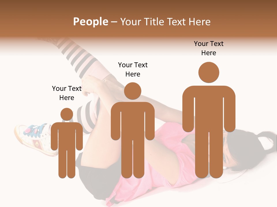 A Woman In A Pink Shirt And Black And White Striped Socks PowerPoint Template