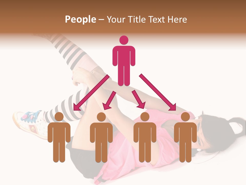 A Woman In A Pink Shirt And Black And White Striped Socks PowerPoint Template