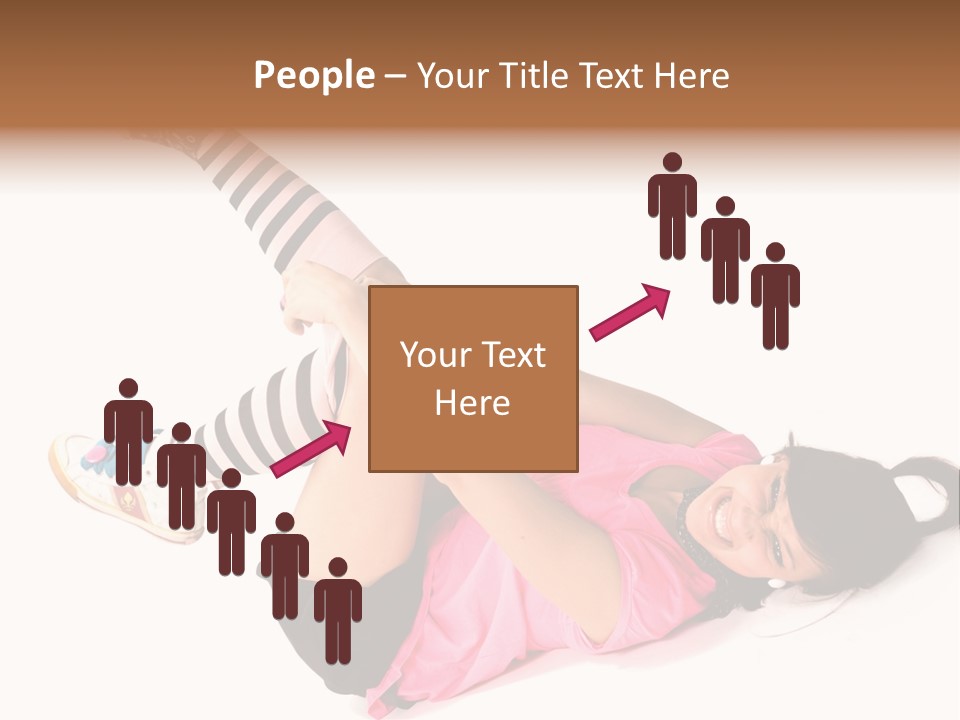 A Woman In A Pink Shirt And Black And White Striped Socks PowerPoint Template