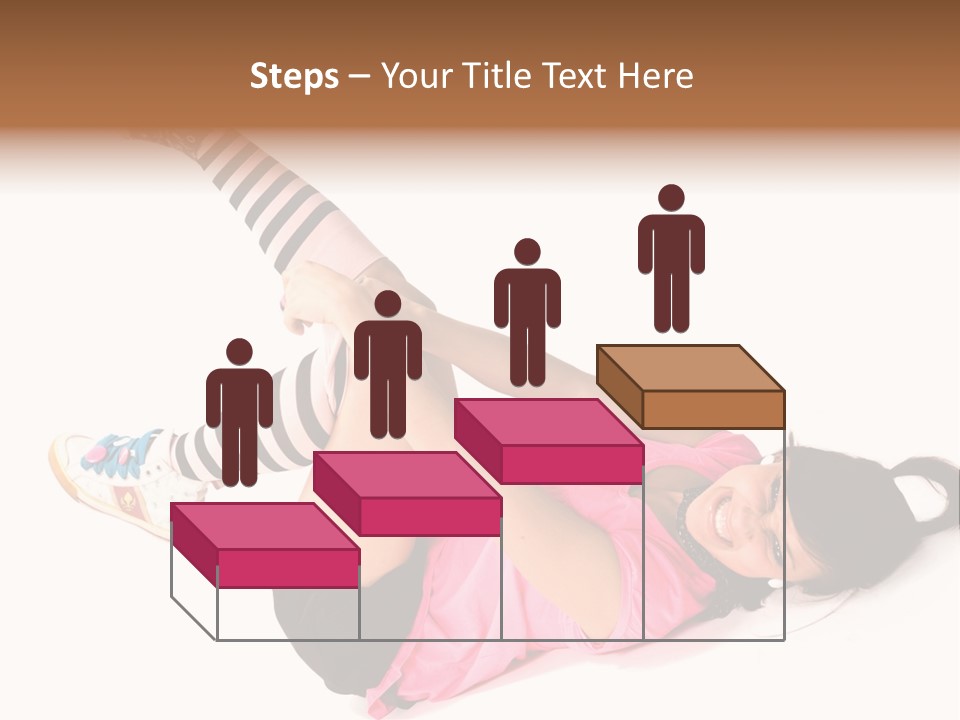 A Woman In A Pink Shirt And Black And White Striped Socks PowerPoint Template