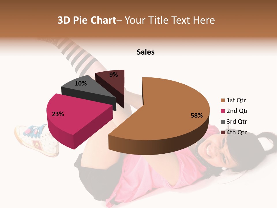 A Woman In A Pink Shirt And Black And White Striped Socks PowerPoint Template