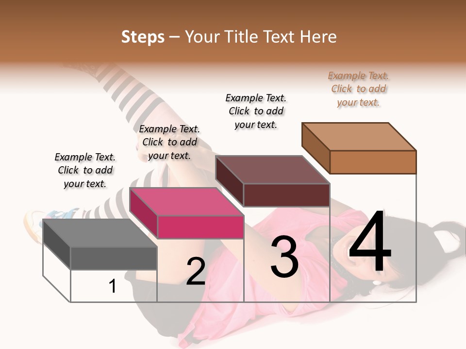 A Woman In A Pink Shirt And Black And White Striped Socks PowerPoint Template