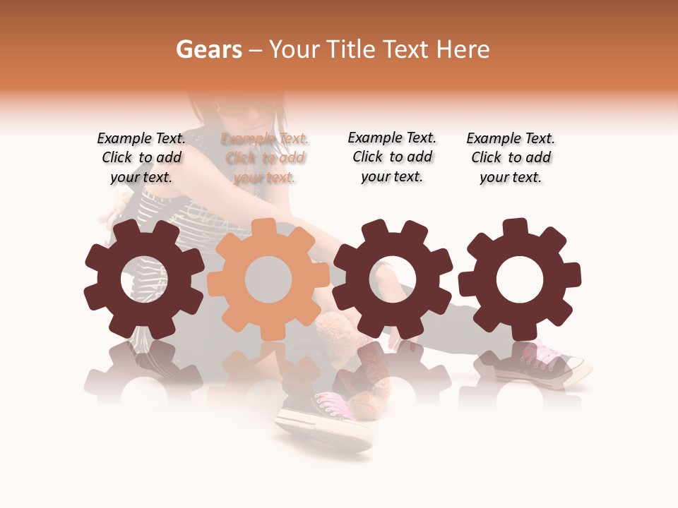 A Woman Sitting On The Floor With A Teddy Bear PowerPoint Template