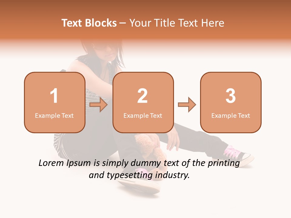 A Woman Sitting On The Floor With A Teddy Bear PowerPoint Template