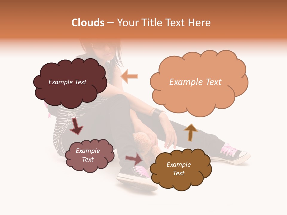 A Woman Sitting On The Floor With A Teddy Bear PowerPoint Template