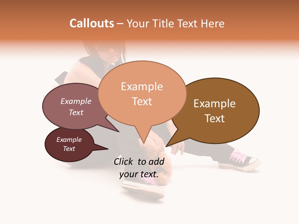 A Woman Sitting On The Floor With A Teddy Bear PowerPoint Template