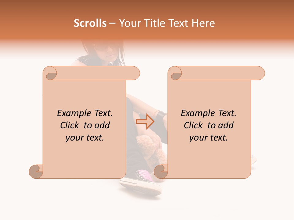 A Woman Sitting On The Floor With A Teddy Bear PowerPoint Template