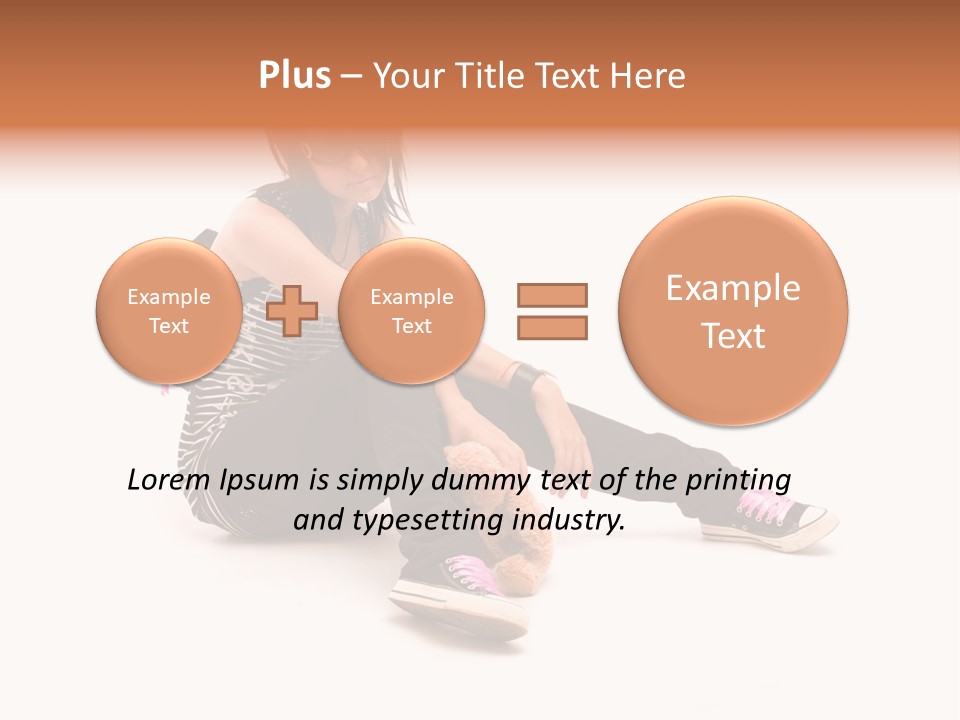 A Woman Sitting On The Floor With A Teddy Bear PowerPoint Template