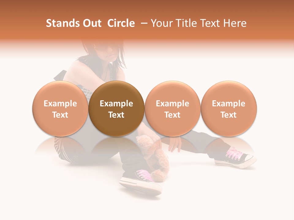 A Woman Sitting On The Floor With A Teddy Bear PowerPoint Template