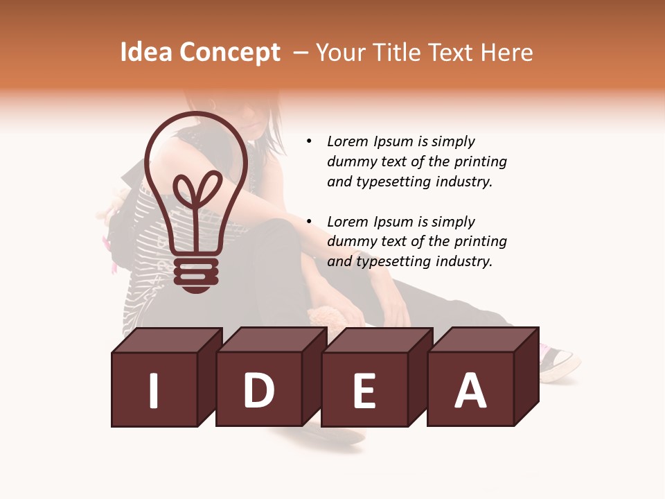 A Woman Sitting On The Floor With A Teddy Bear PowerPoint Template