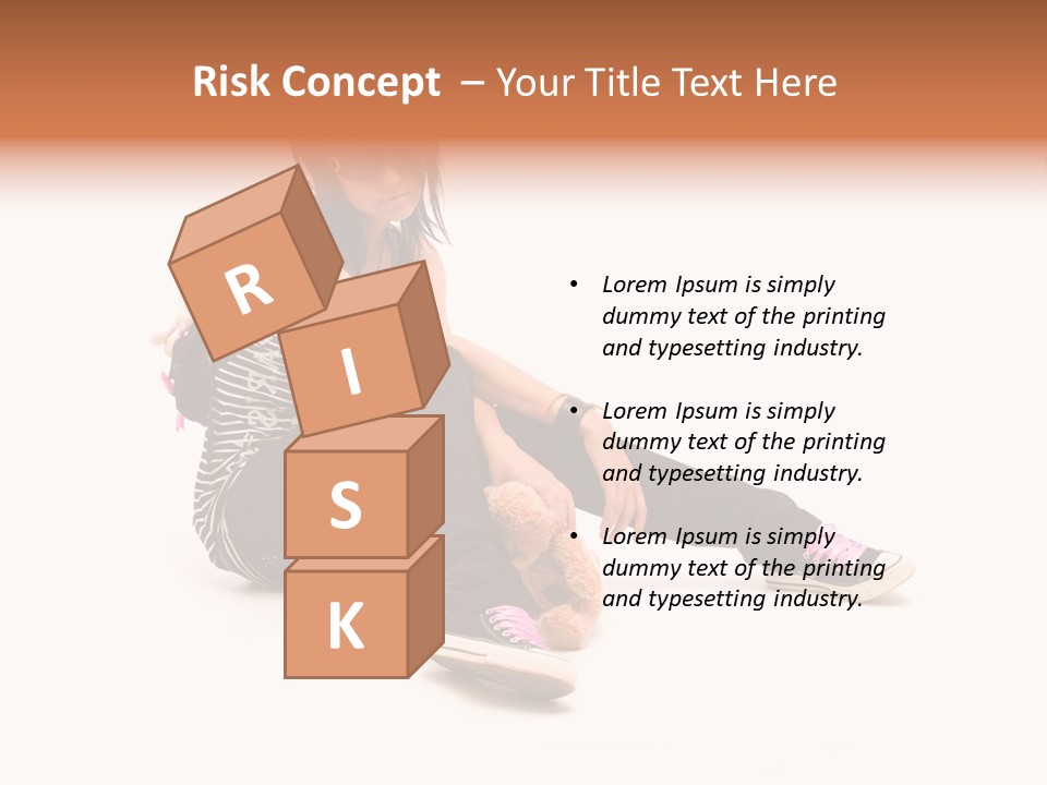 A Woman Sitting On The Floor With A Teddy Bear PowerPoint Template