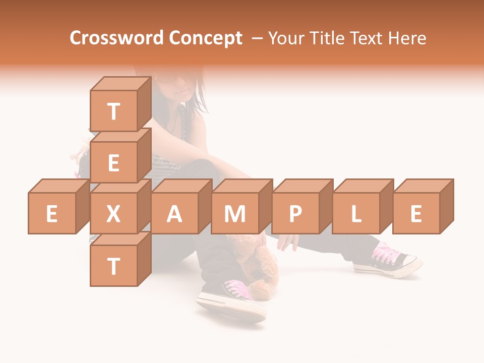 A Woman Sitting On The Floor With A Teddy Bear PowerPoint Template