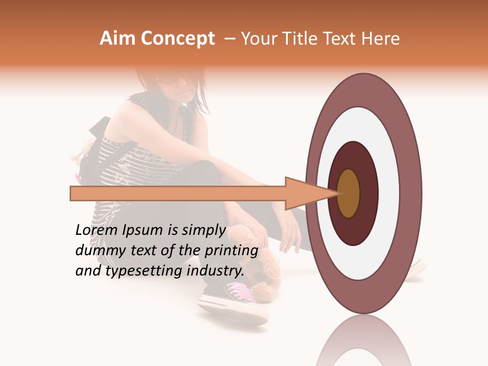 A Woman Sitting On The Floor With A Teddy Bear PowerPoint Template