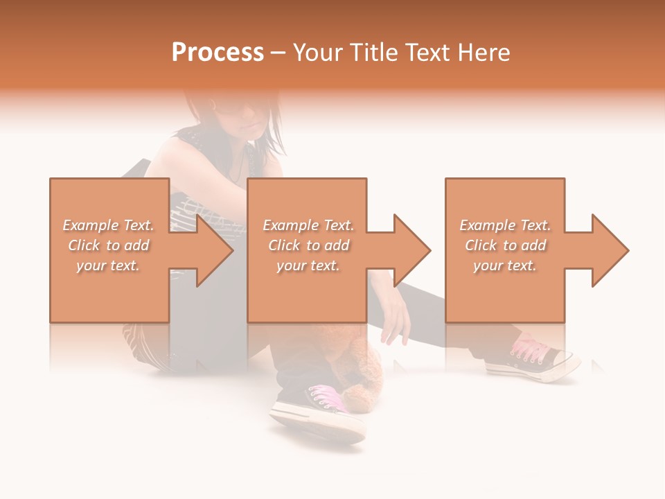 A Woman Sitting On The Floor With A Teddy Bear PowerPoint Template