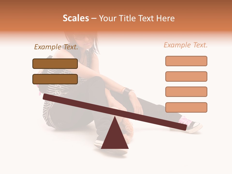 A Woman Sitting On The Floor With A Teddy Bear PowerPoint Template