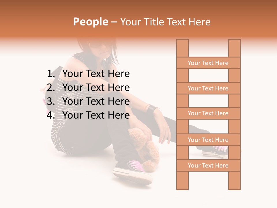 A Woman Sitting On The Floor With A Teddy Bear PowerPoint Template