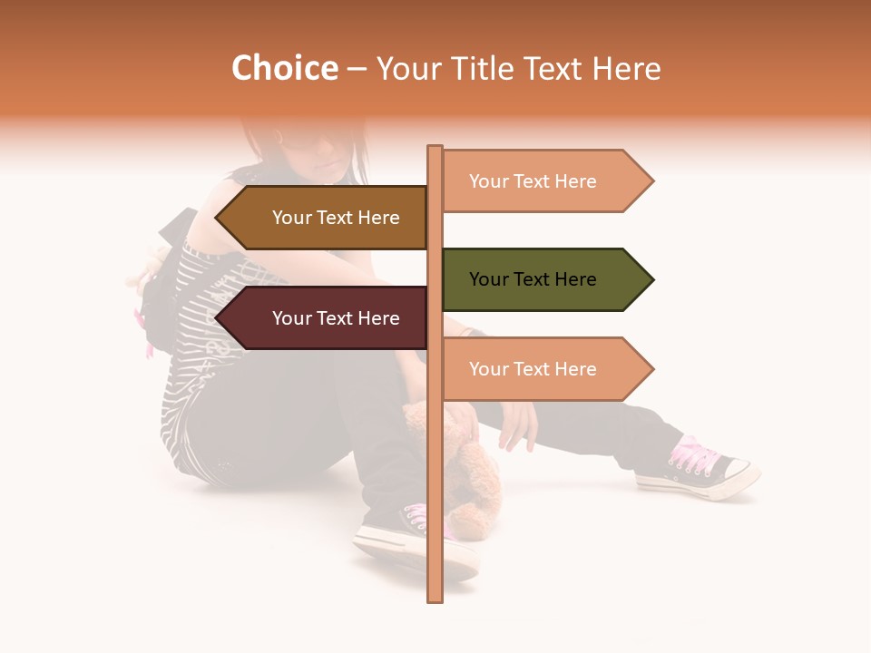 A Woman Sitting On The Floor With A Teddy Bear PowerPoint Template