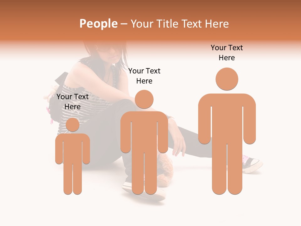 A Woman Sitting On The Floor With A Teddy Bear PowerPoint Template