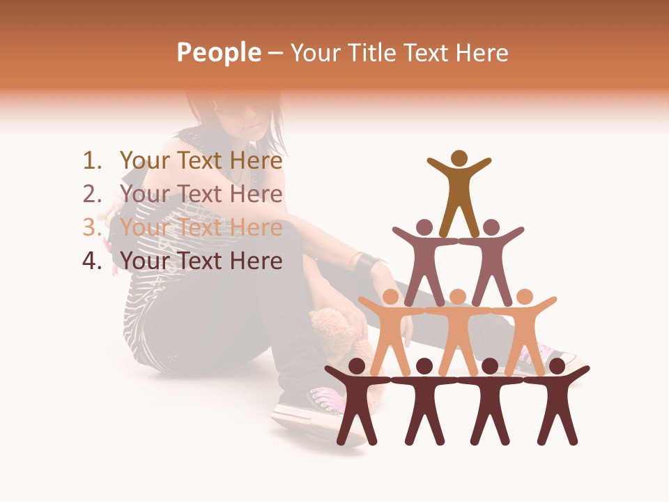 A Woman Sitting On The Floor With A Teddy Bear PowerPoint Template